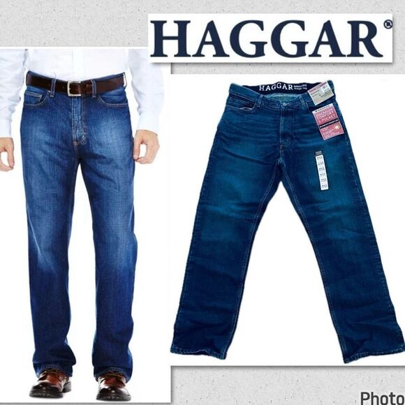 Haggar Other - NWT Haggar 36x32 Premium Comfort Relaxed Fit Straight Leg Medium Wash Jeans